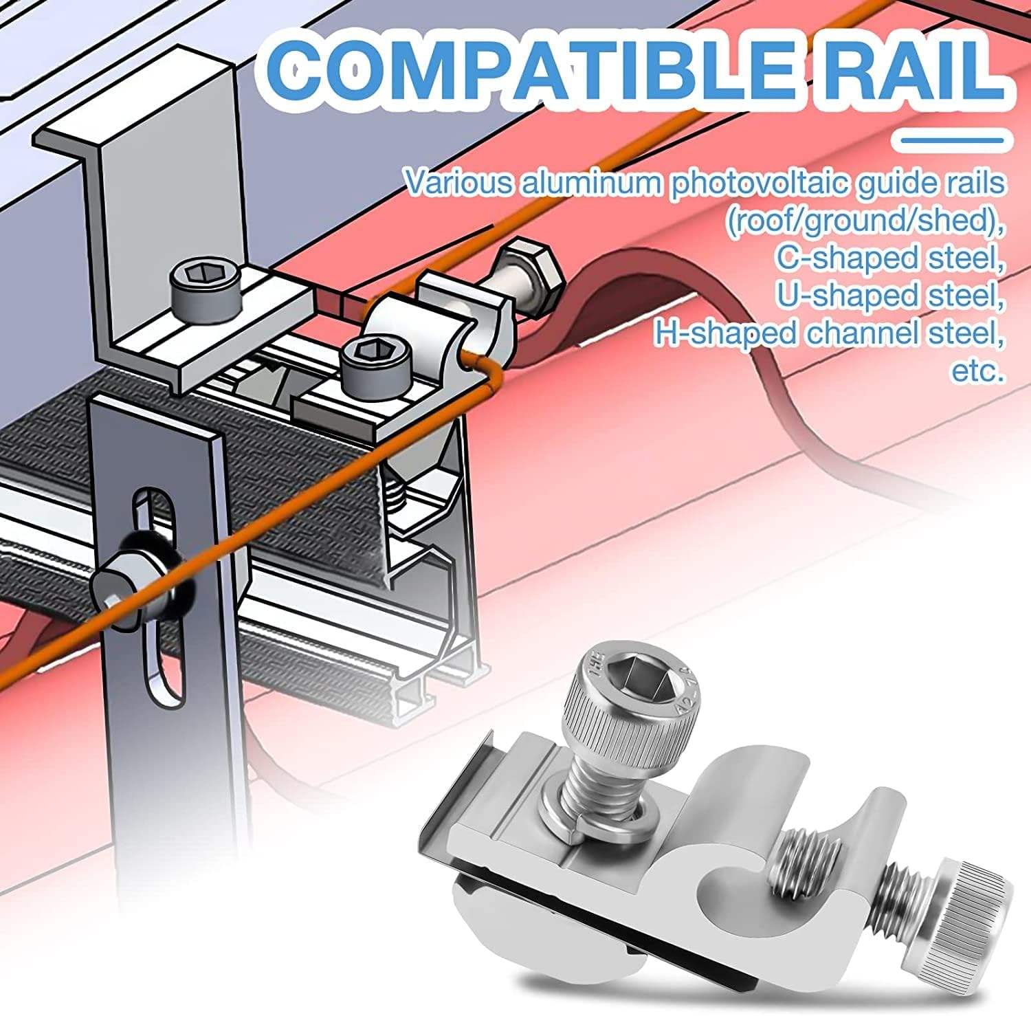 grounding clip for solar panels