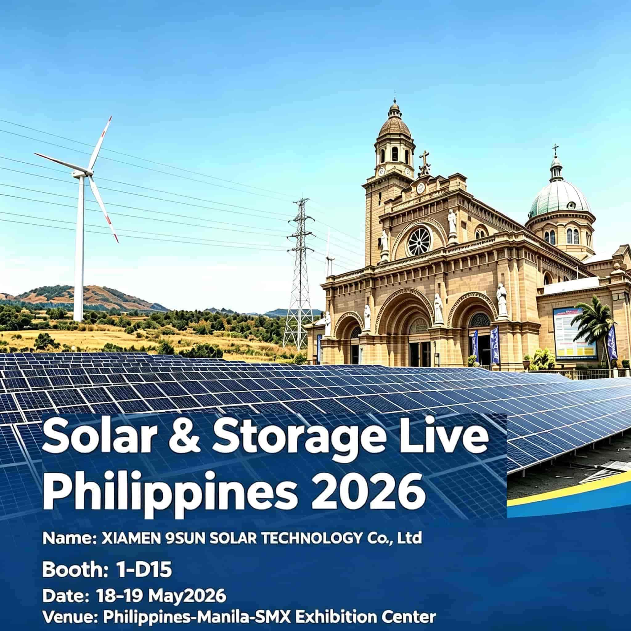 Visit XIAMEN 9Sunsolar at Solar & Storage Live Philippines 2026 – Booth 1-D15
