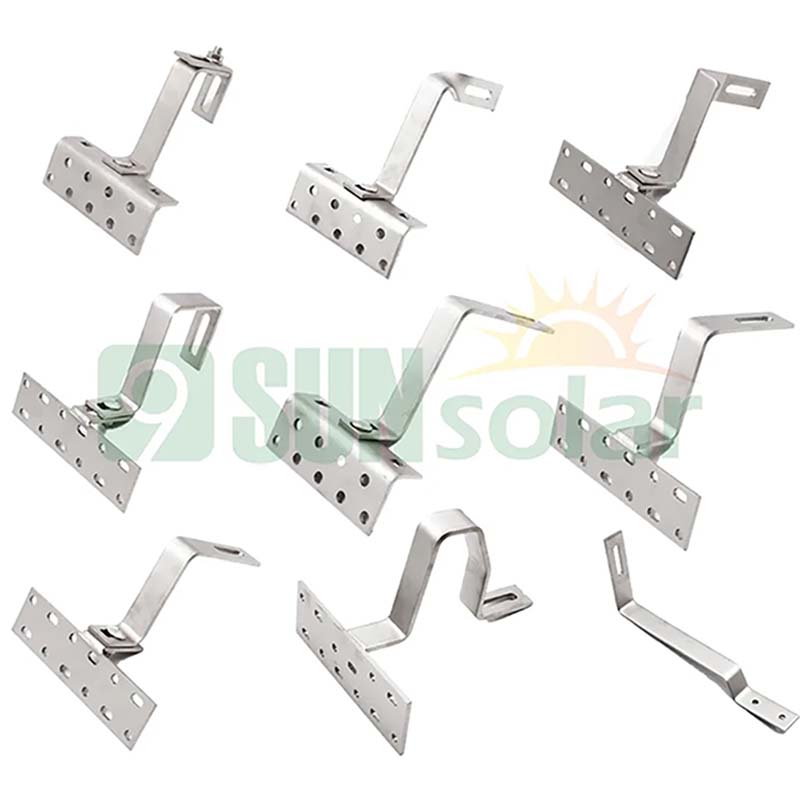 SUS304 stainless steel solar tile roof hook for panel mounting